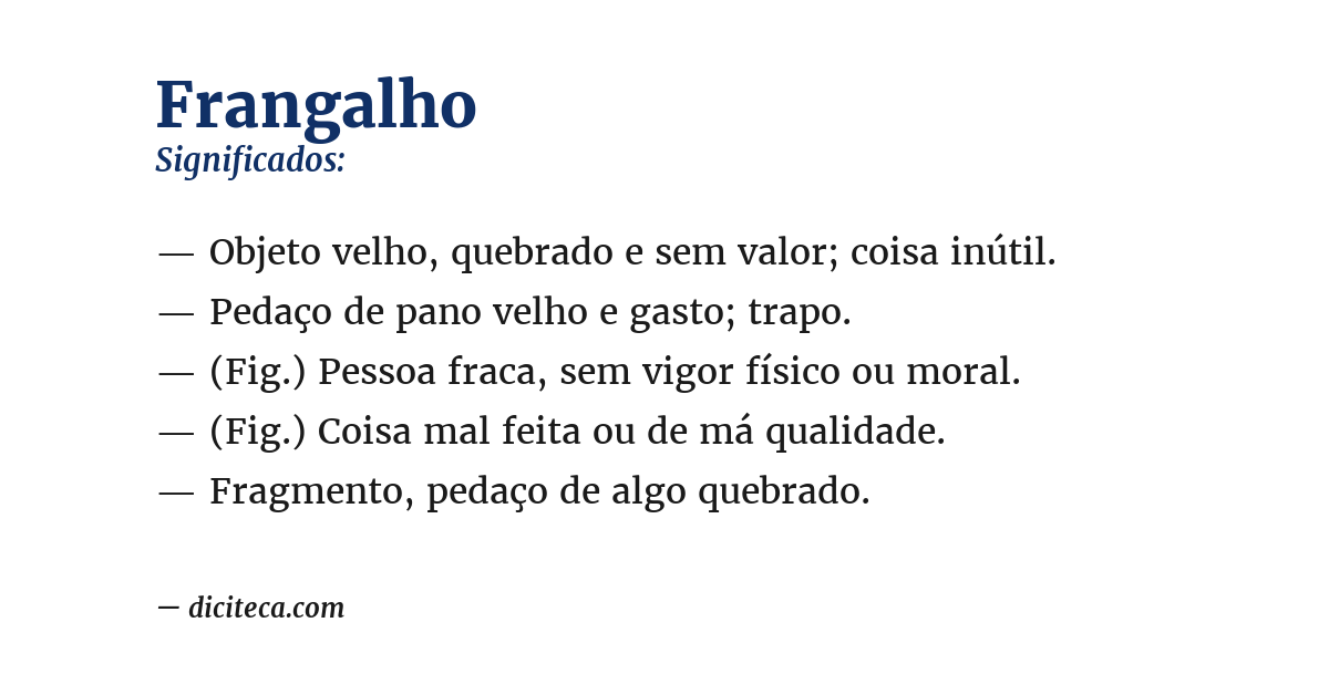 Significado de frangalho