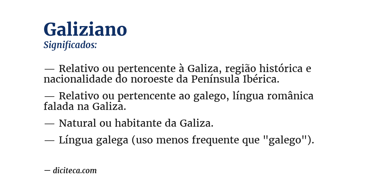 Significado de galiziano