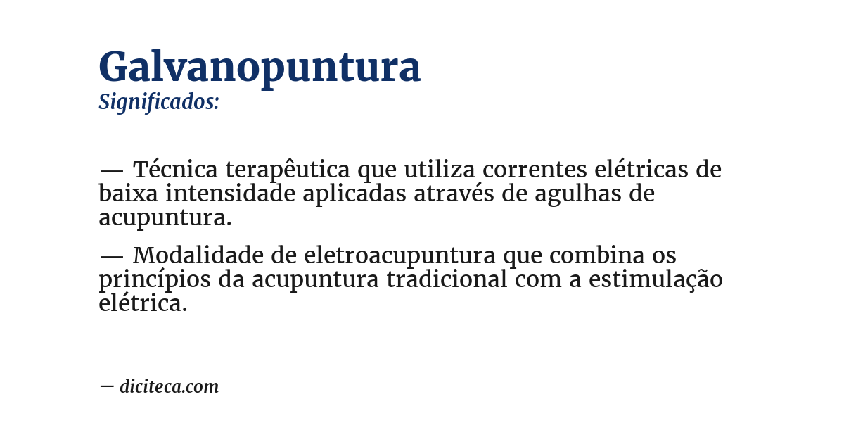 Significado de galvanopuntura
