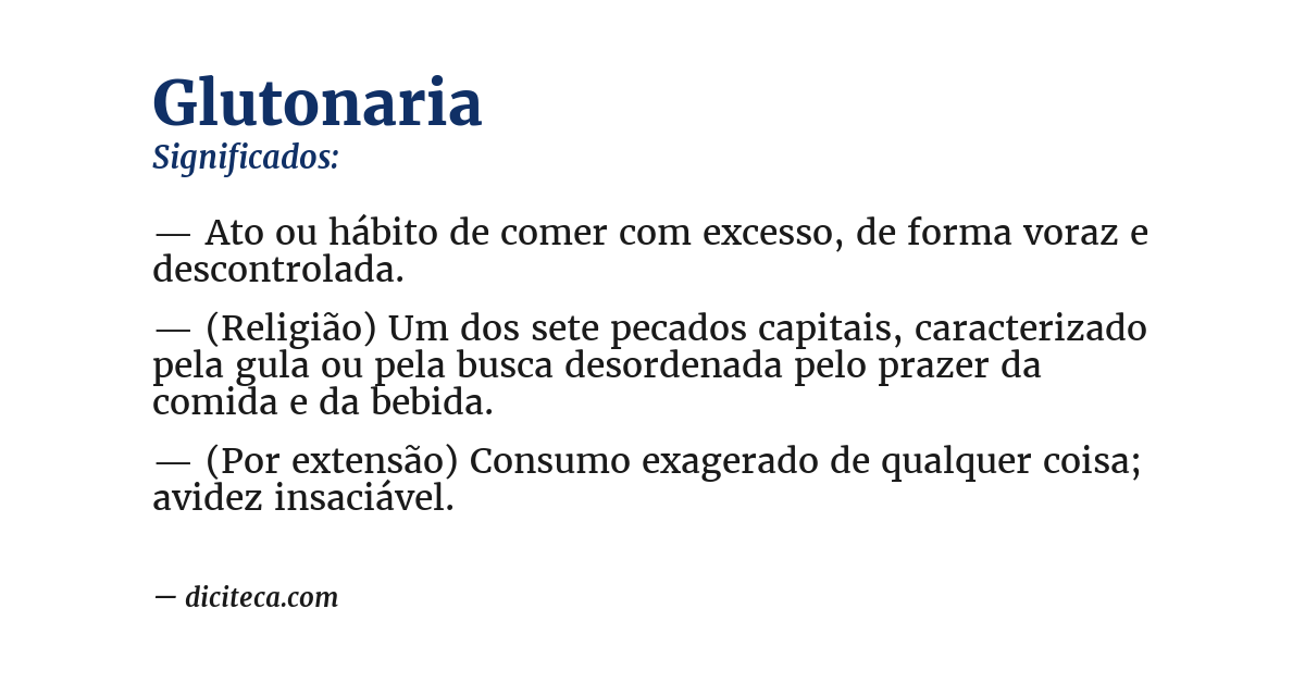 Significado de glutonaria