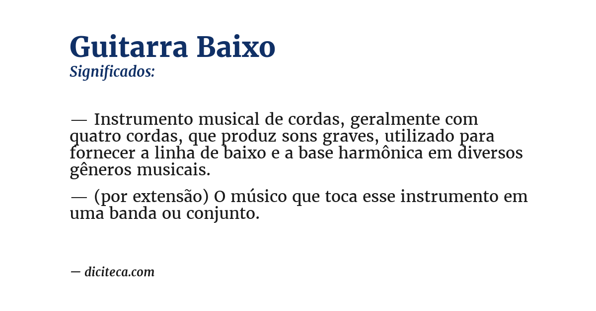 Significado de guitarra baixo