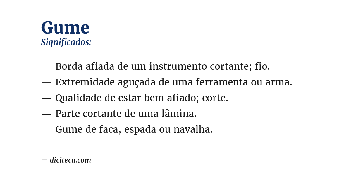 Significado de gume