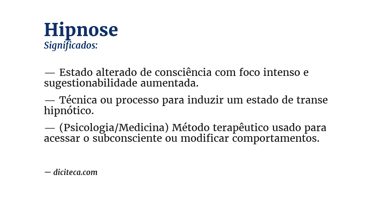 Significado de hipnose
