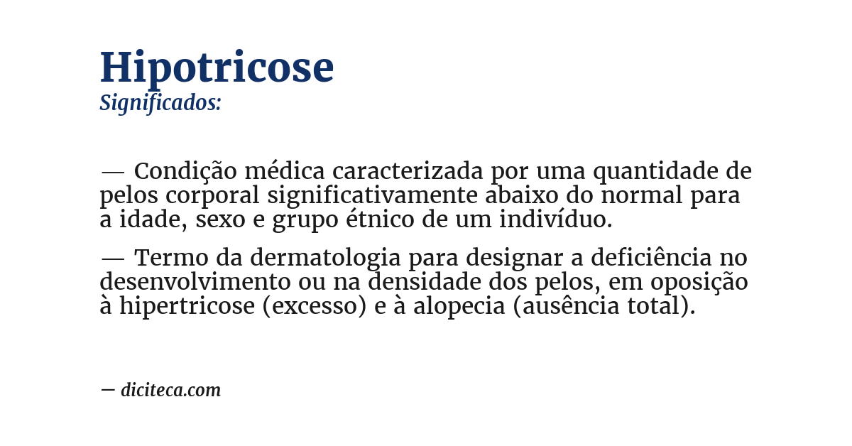 Significado de hipotricose