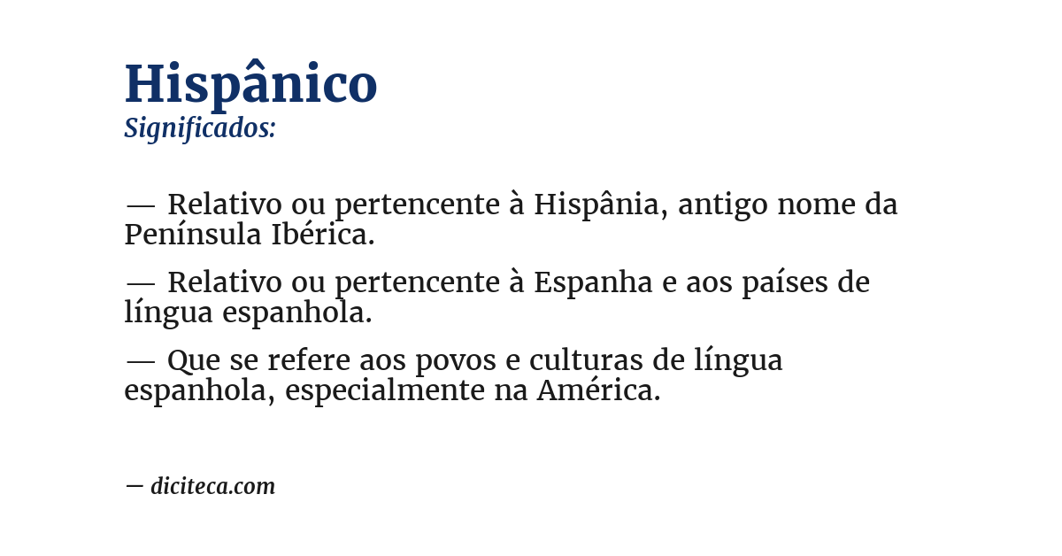 Significado de hispânico