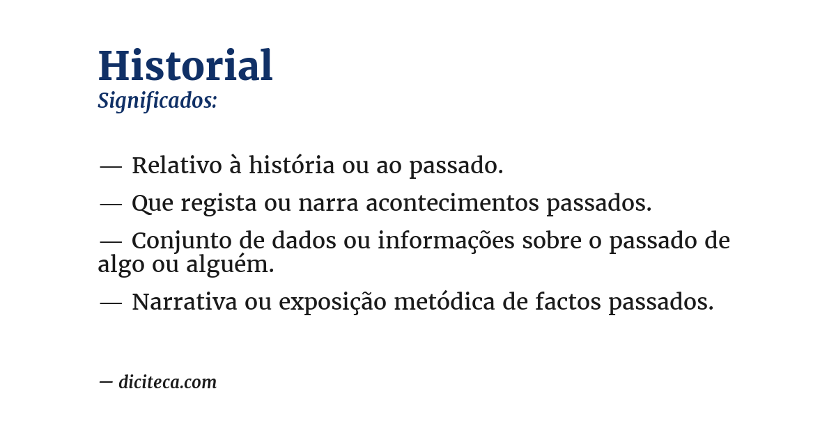Significado de historial