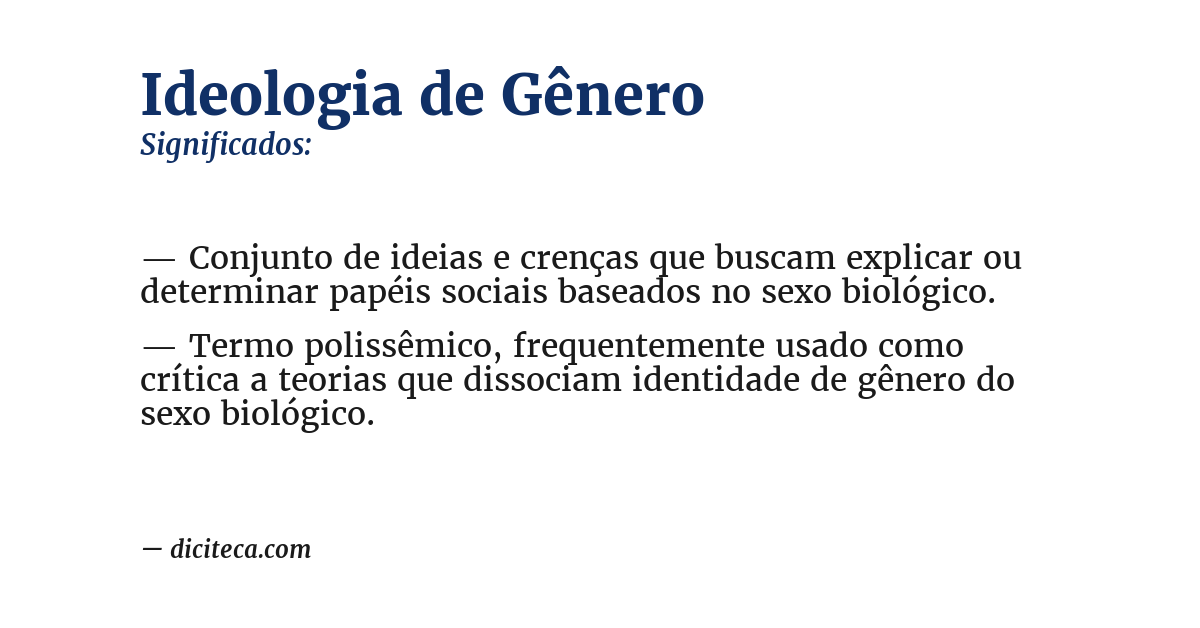 Significado de ideologia de gênero