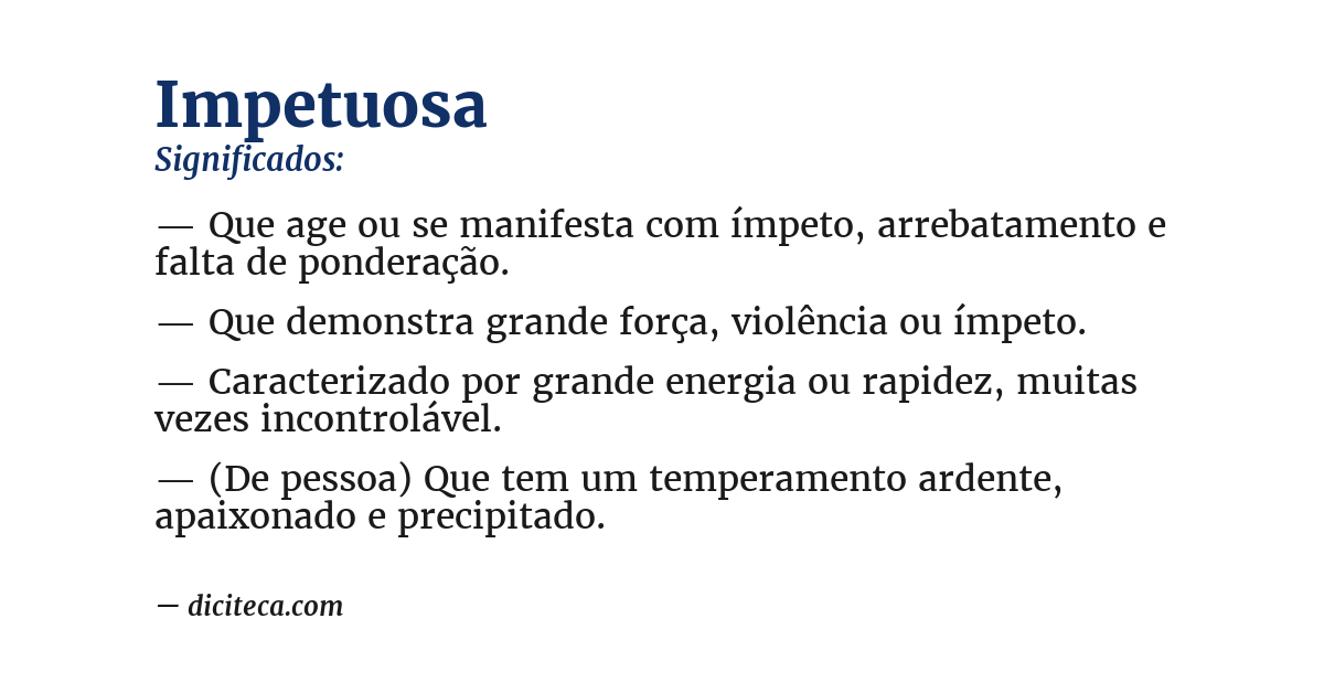 Significado de impetuosa