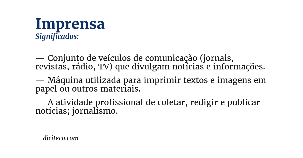 Significado de imprensa