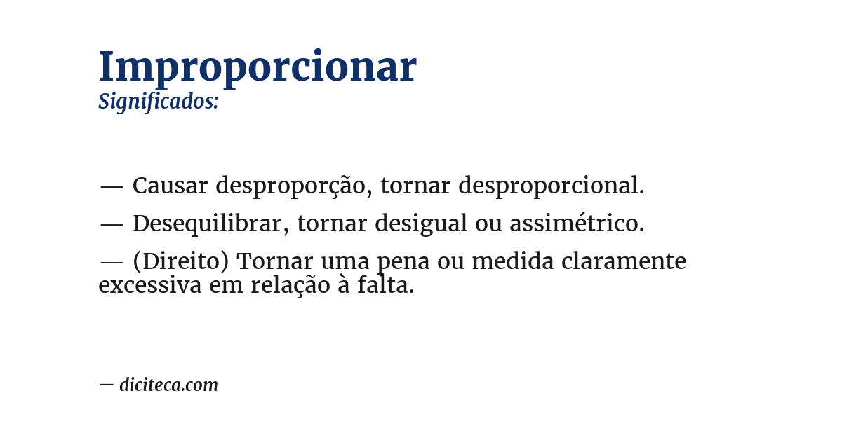 Significado de improporcionar