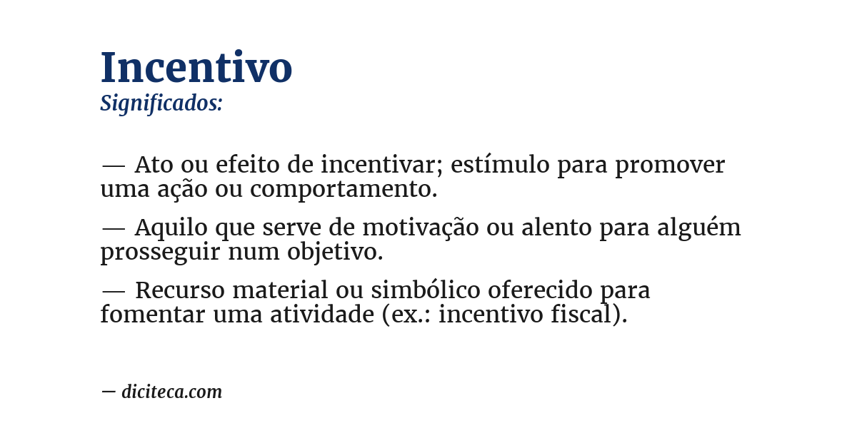 Significado de incentivo