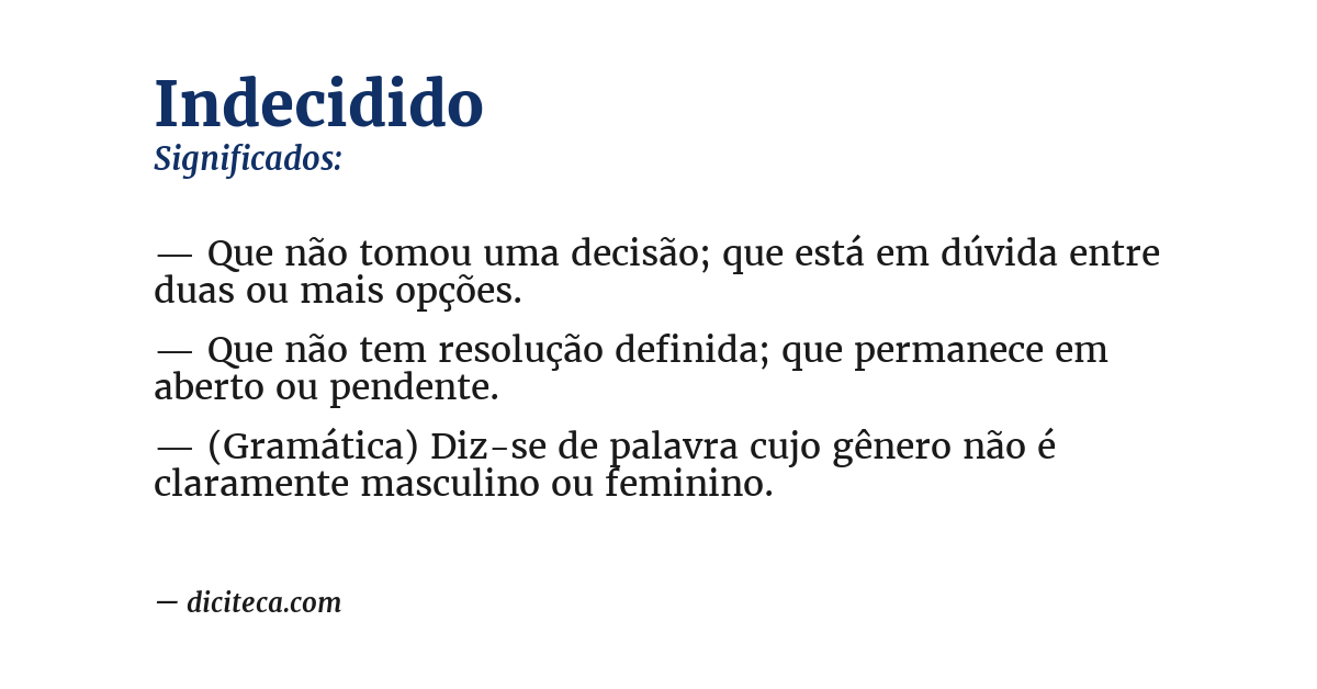 Significado de indecidido