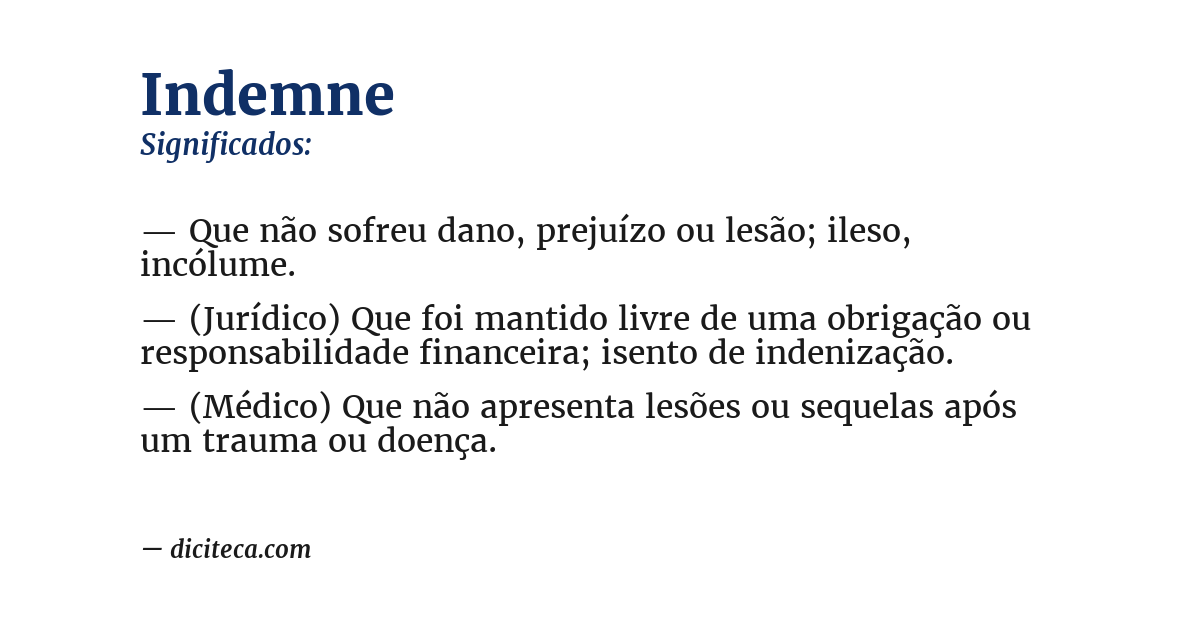 Significado de indemne