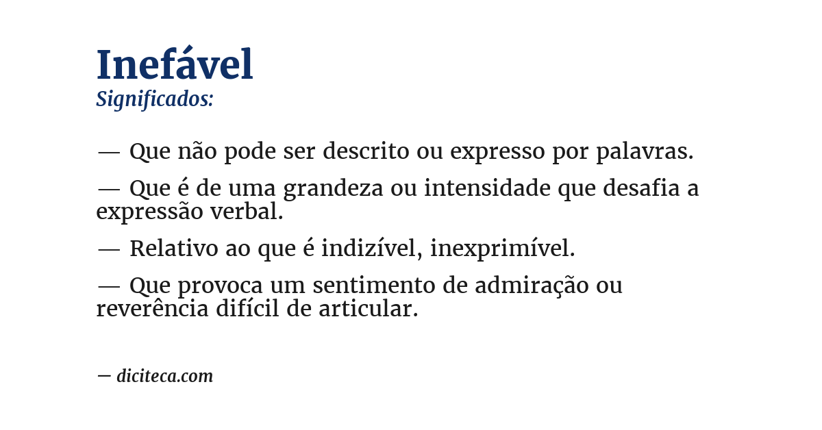 Significado de inefável
