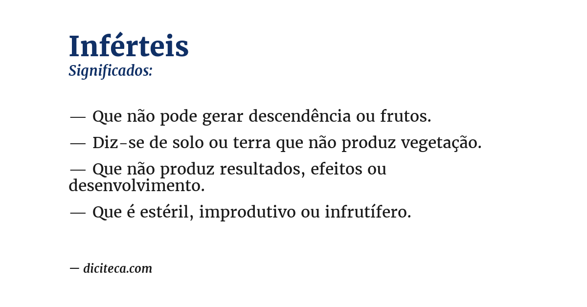 Significado de inférteis