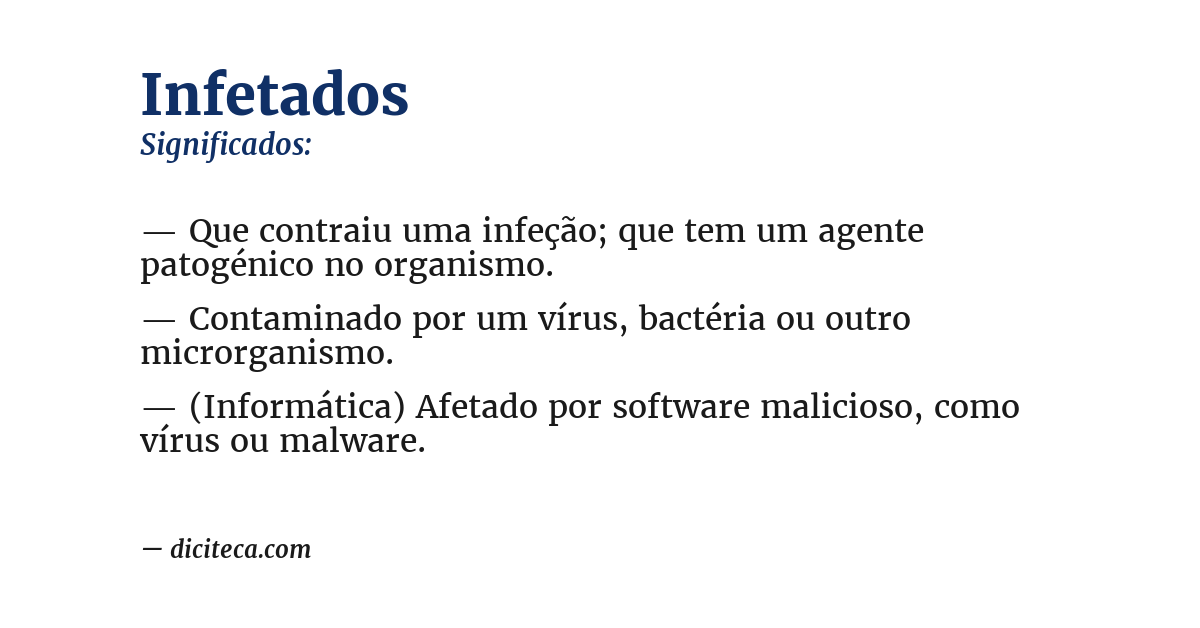 Significado de infetados