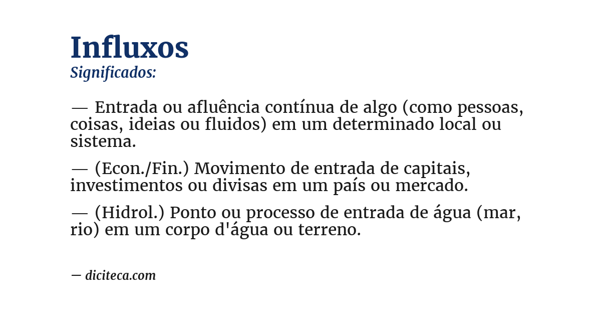 Significado de influxos