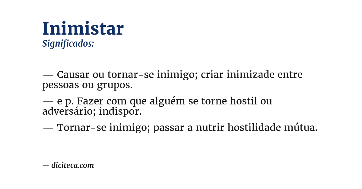 Significado de inimistar