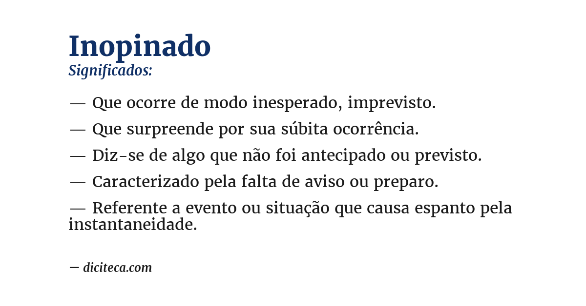 Significado de inopinado
