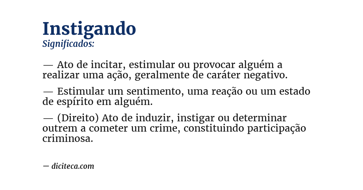 Significado de instigando
