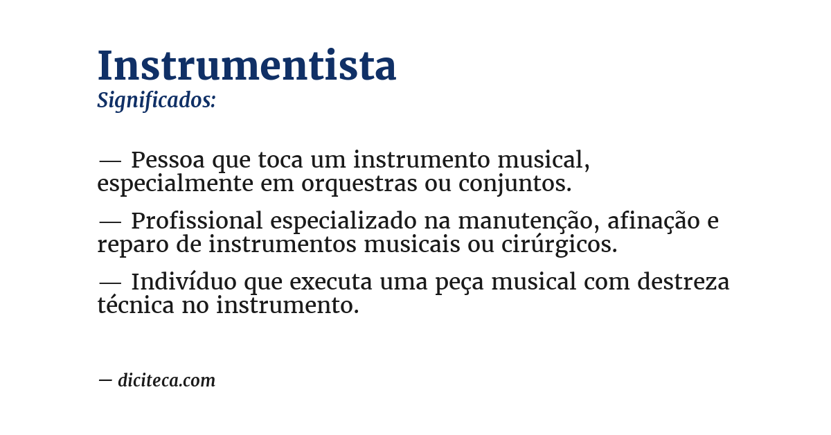 Significado de instrumentista