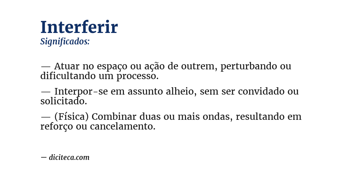 Significado de interferir