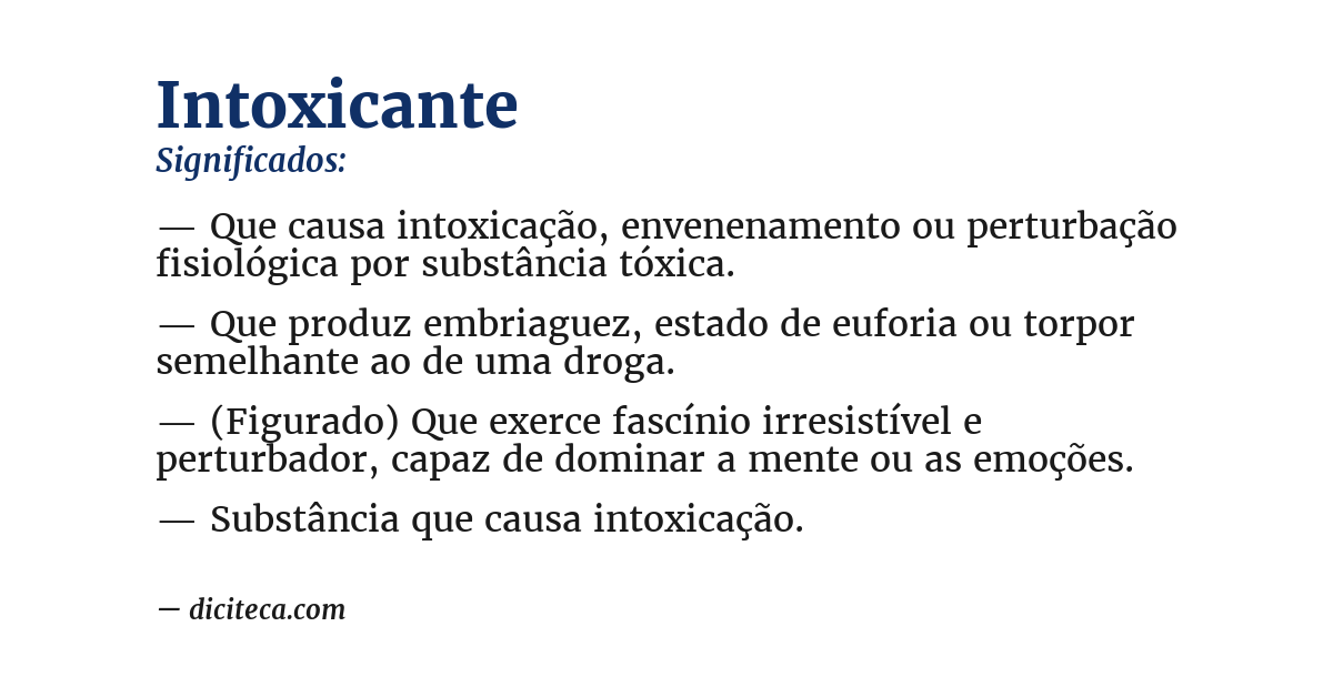 Significado de intoxicante