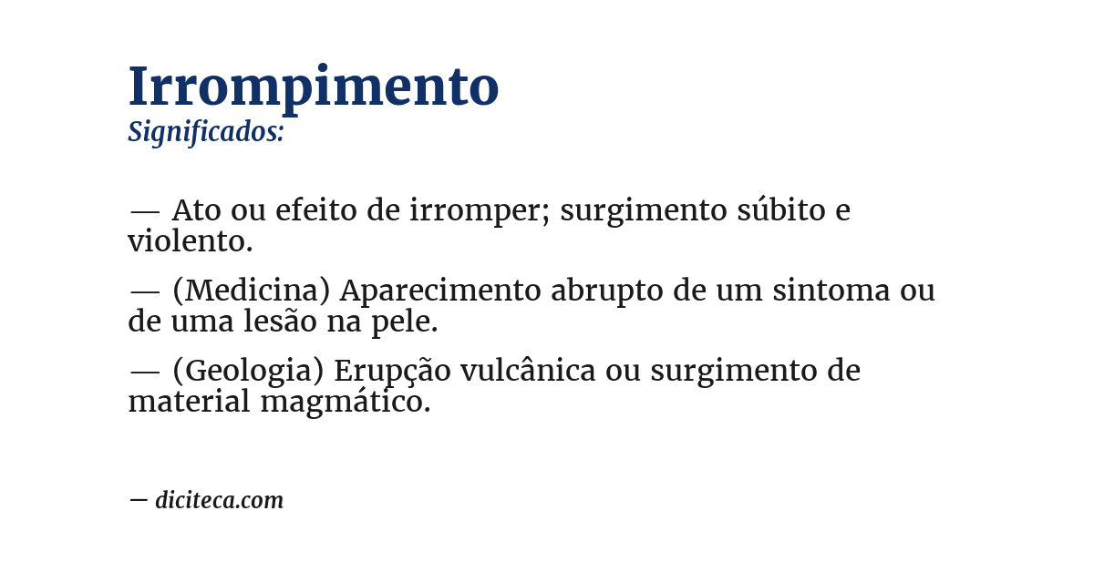 Significado de irrompimento