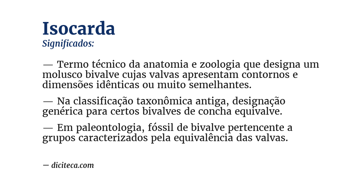 Significado de isocarda