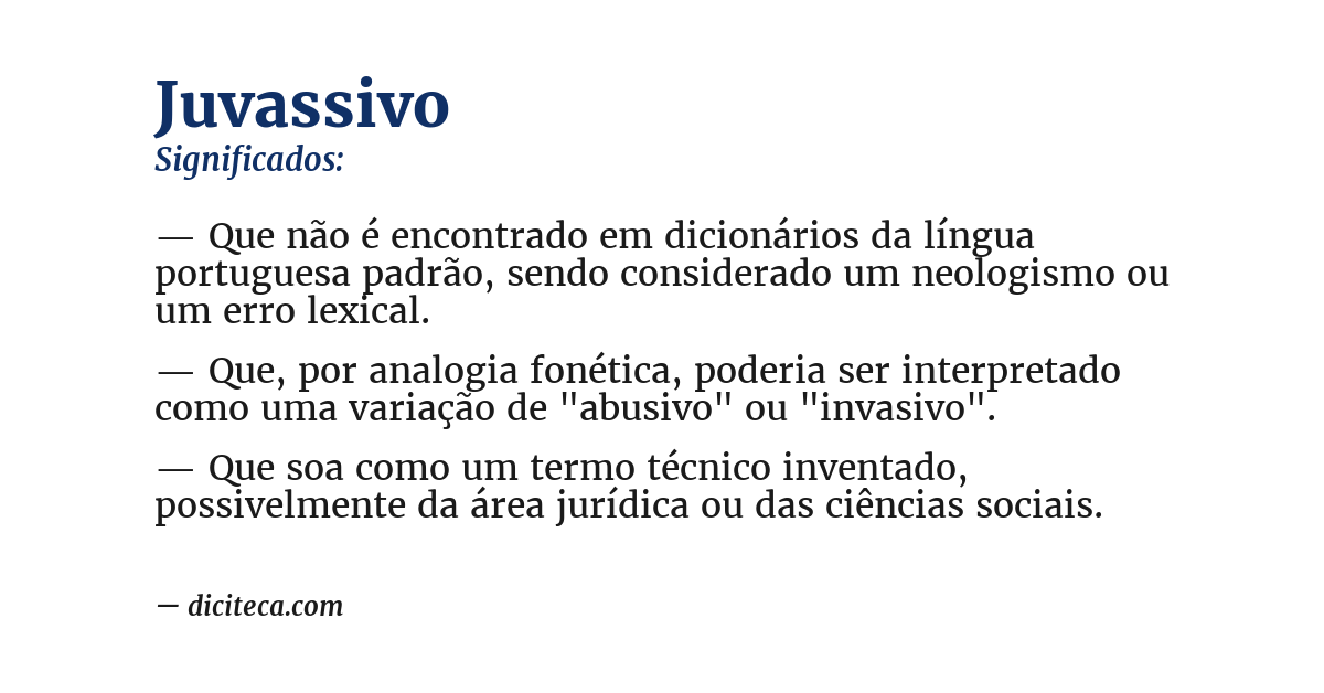 Significado de juvassivo
