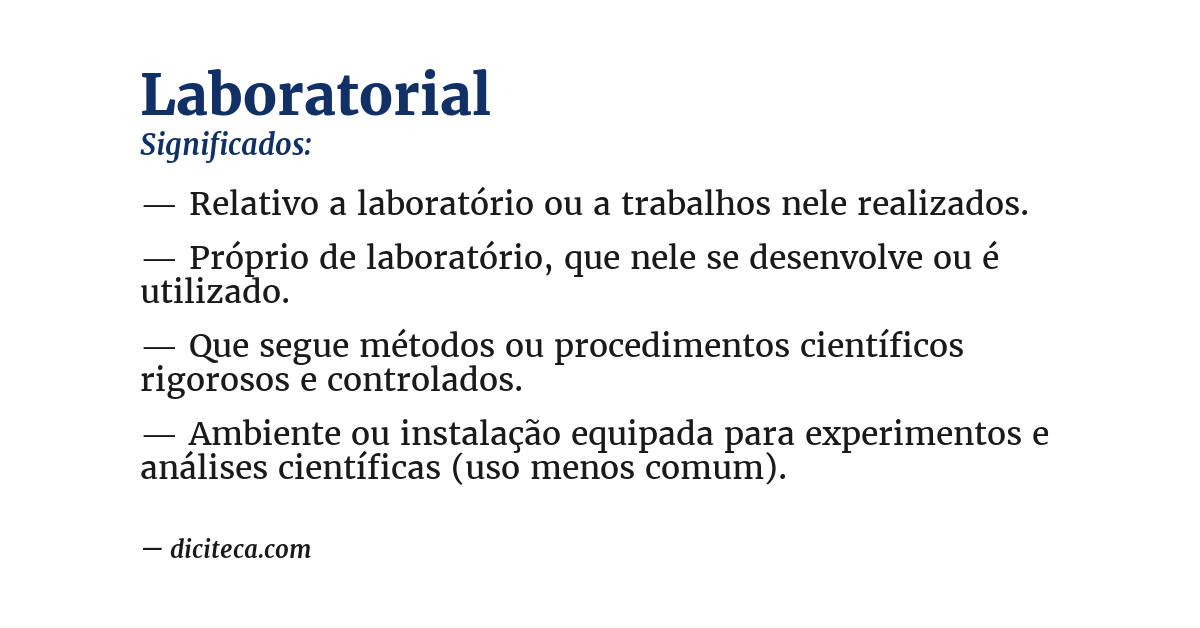 Significado de laboratorial