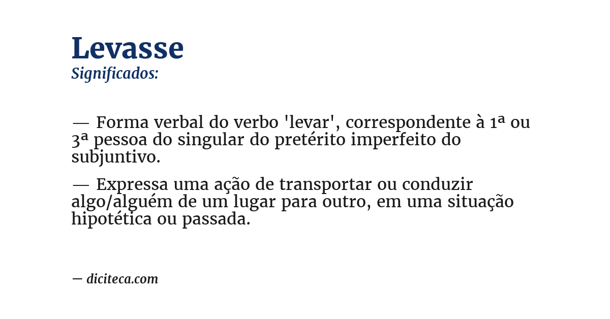 Significado de levasse