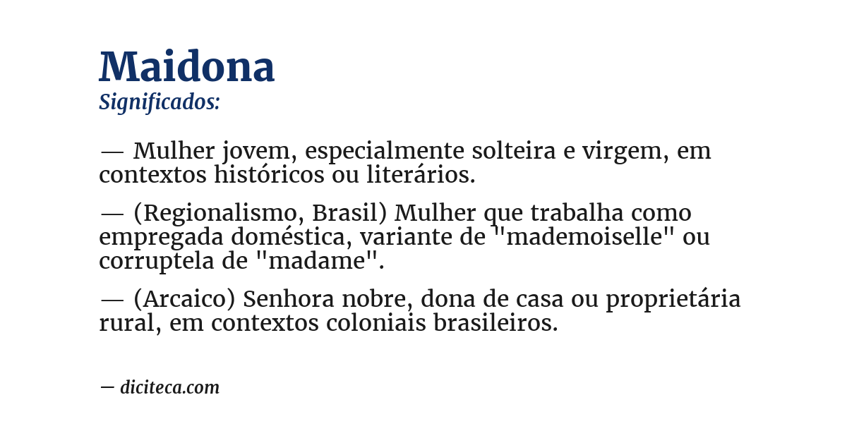 Significado de maidona