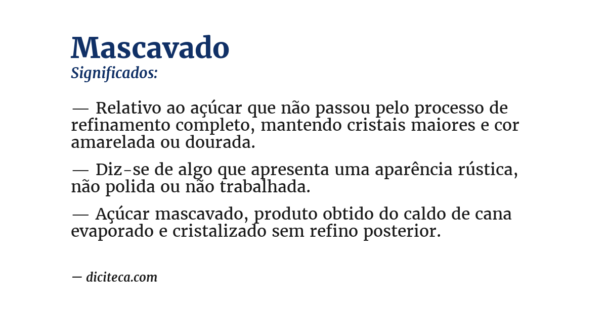 Significado de mascavado