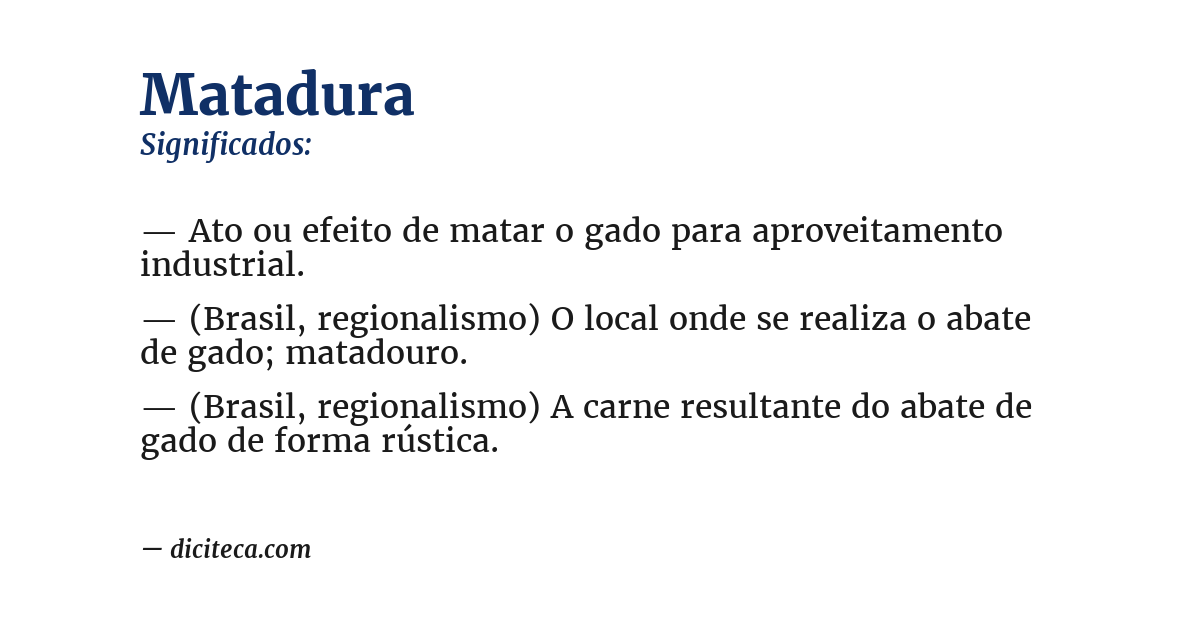 Significado de matadura