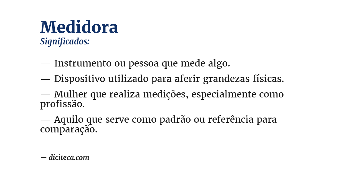 Significado de medidora