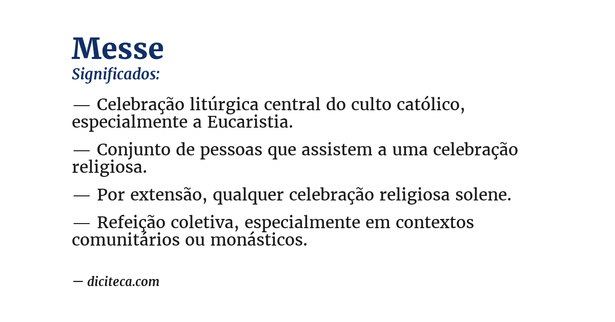 Significado de messe