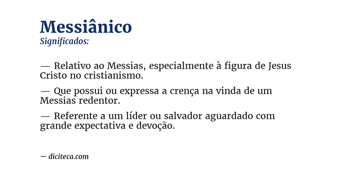 Significado de messiânico