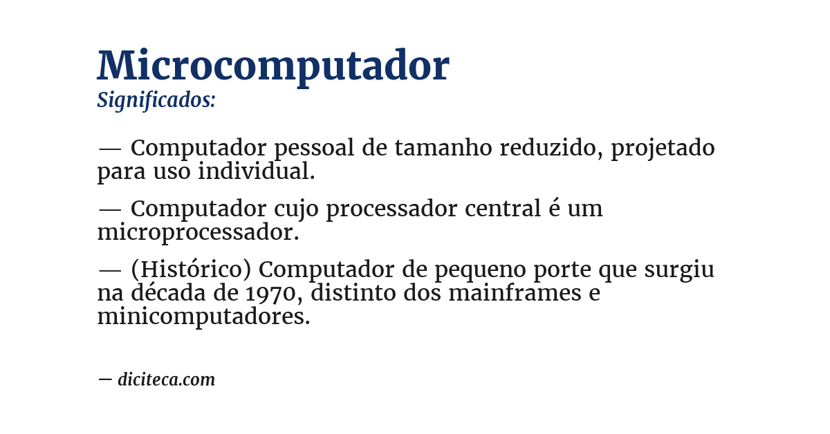 Significado de microcomputador