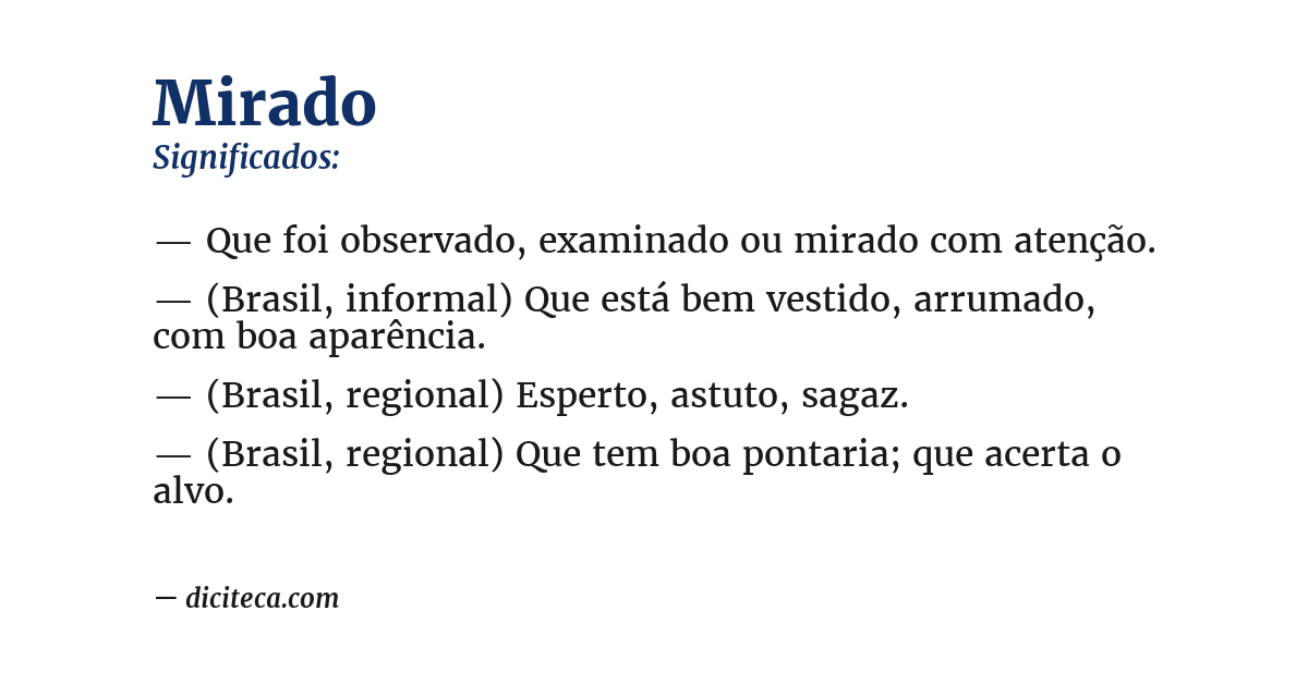 Significado de mirado