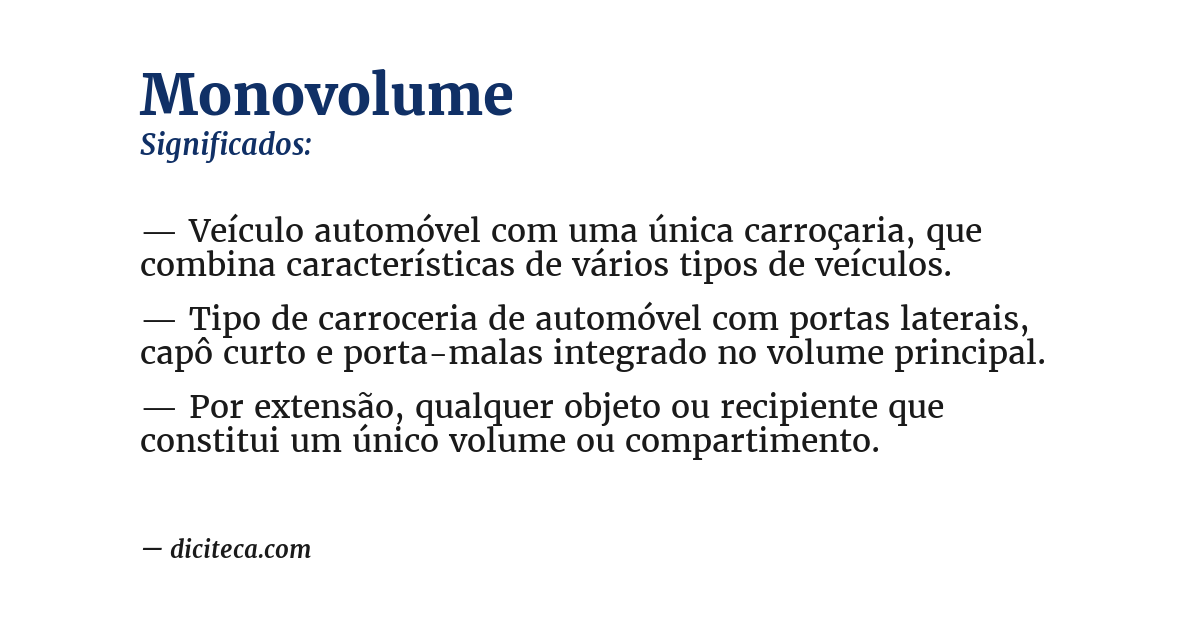 Significado de monovolume