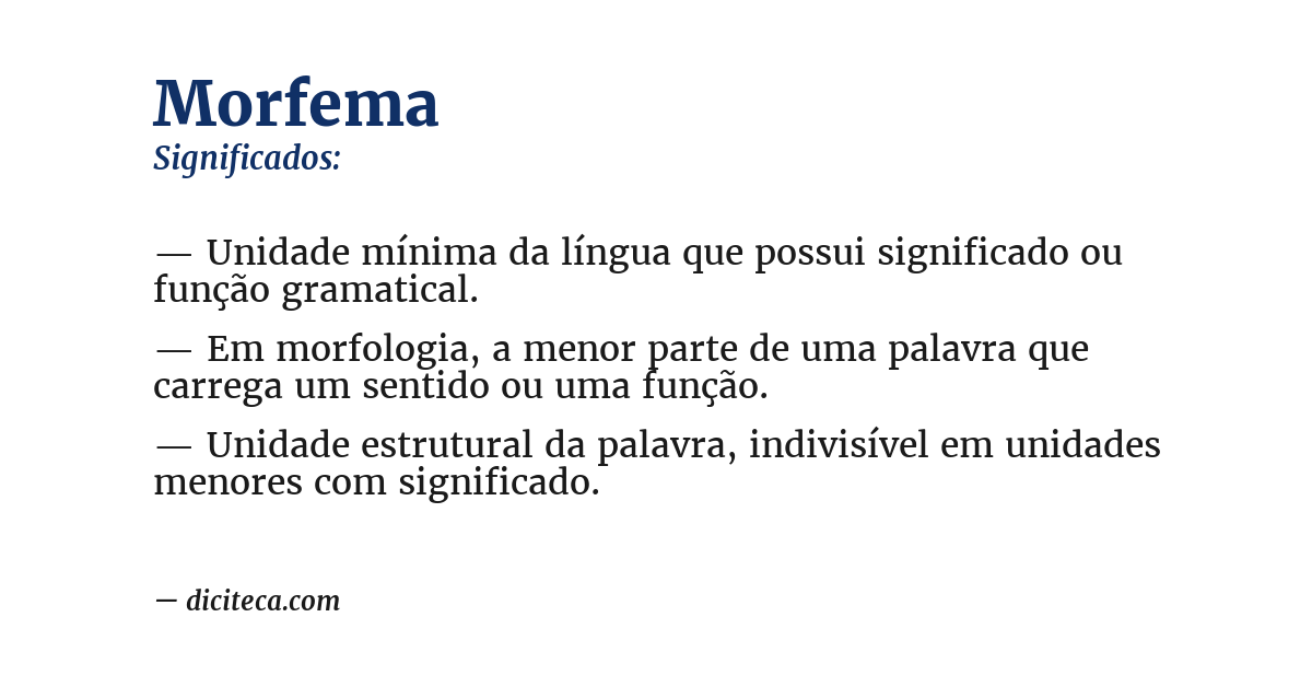 Significado de morfema