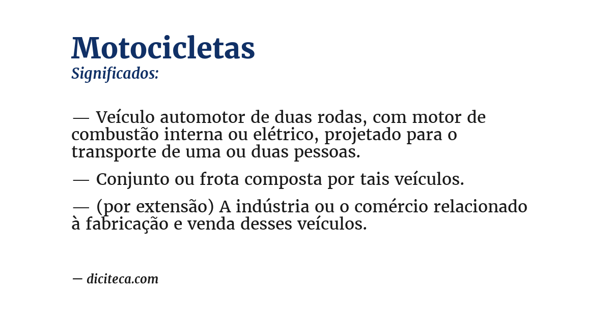Significado de motocicletas
