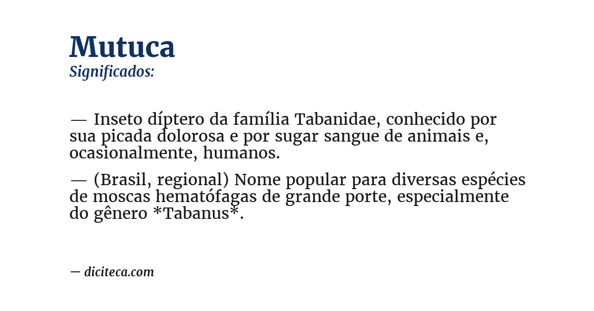 Significado de mutuca