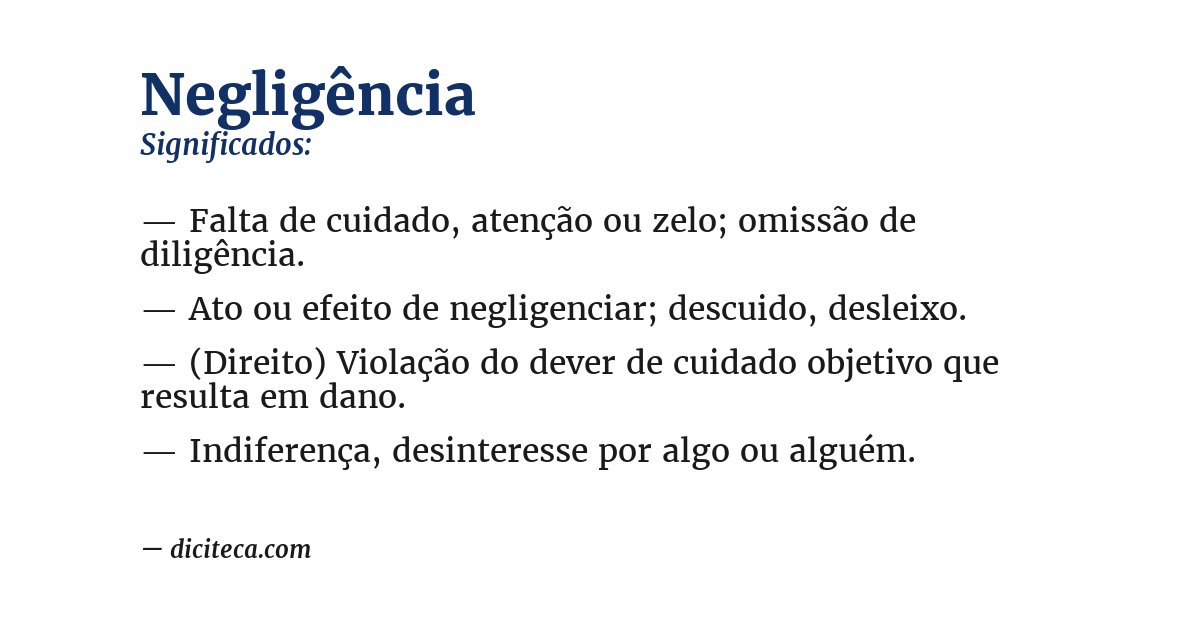 Significado de negligência