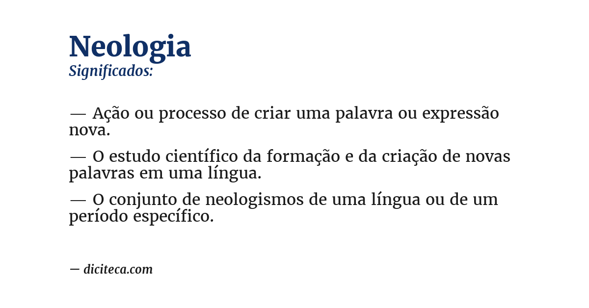Significado de neologia