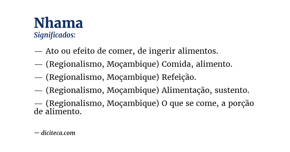 Significado de nhama