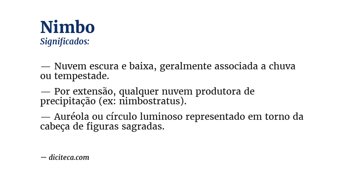 Significado de nimbo