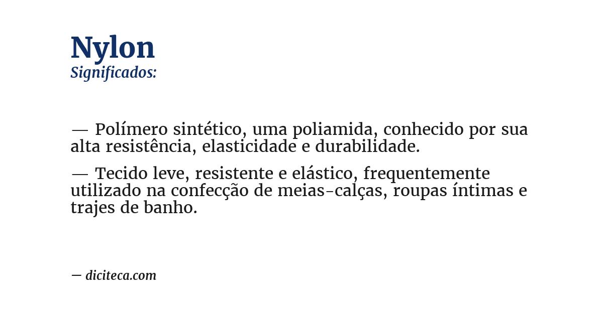 Significado de nylon