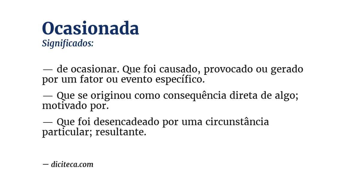 Significado de ocasionada